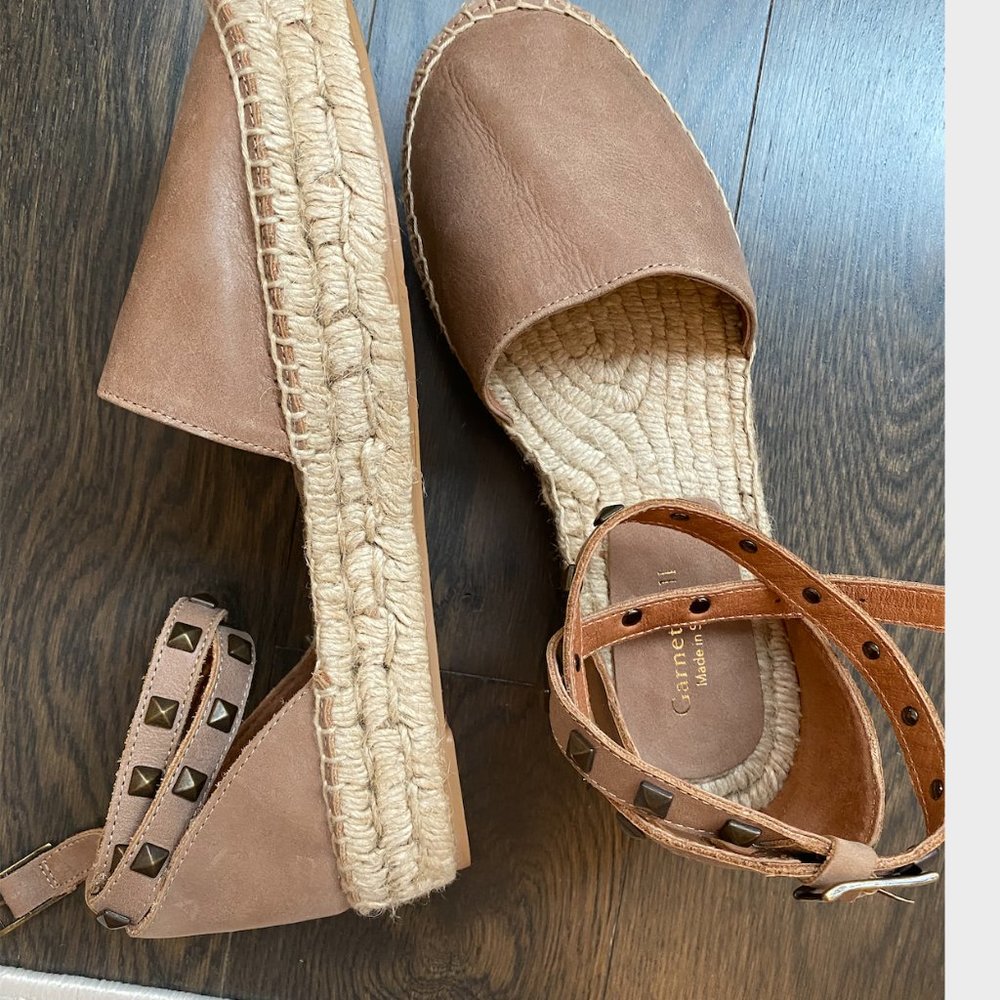 Leather Espadrille Studded Wrap Sandal- BRAND NEW! - Picture 3 of 6